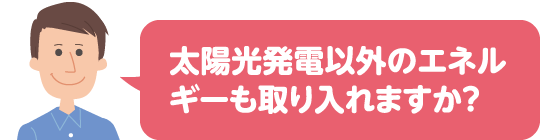 太陽光発電以外のエネルギーも取り入れますか?
